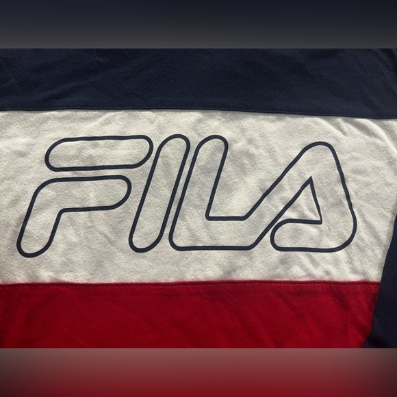 FILA Youth Large Boy’s 14/16 Long Sleeved Navy Red White Shirt Top - Picture 2 of 3